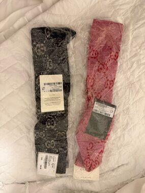 Gucci Black & Light Grey Logo Socks - Packaged Pair